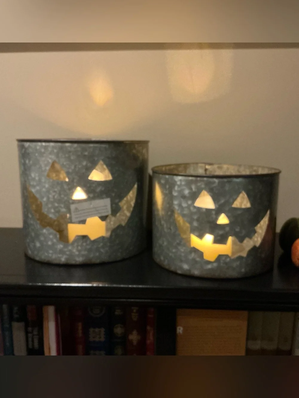 2 NEW Galvanized Halloween Jack-o-Lantern Buckets 🎃